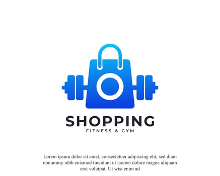 Fitness Sale Icon, Gym Shop Logo Design Vector Template Element