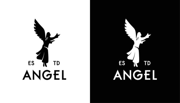 vector simple angel minimalist ,gabriel pray logo Perfect for any brand