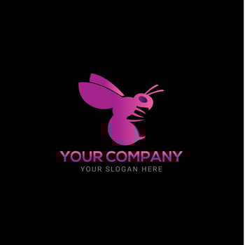 Creative realistic colorful bee logo vector