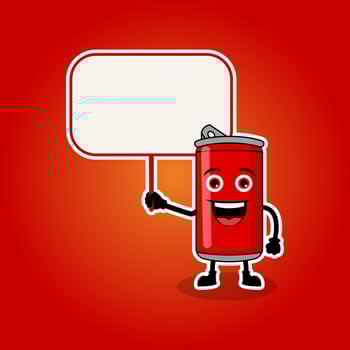 Illustration Vector Graphic Of Cute Fizzy Mascot Soft Drinks Hold Boards, Design Suitable For Mascot Drinks