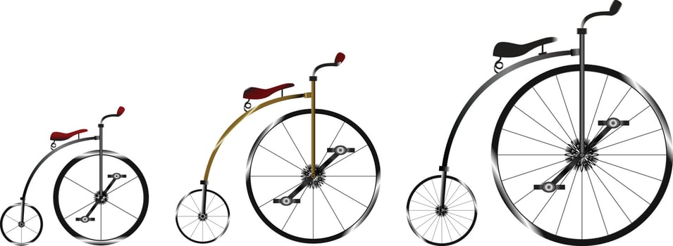 Old Vintage Bicycles vector