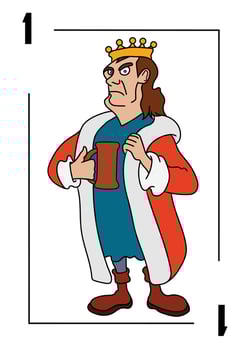 Cartoon King Men Joker Card 1 vector