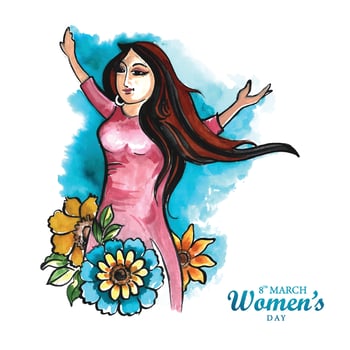 Happy international womens day celebration for young girl design vector