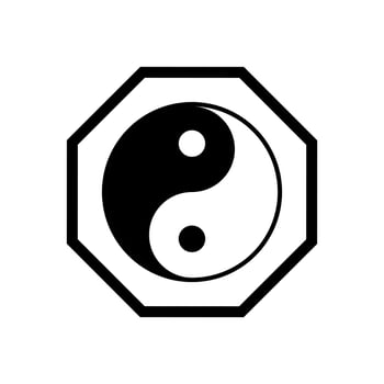 Yin and yang icon in trendy flat style isolated on background. Yin and yang icon page symbol for your web site design Yin and yang icon logo, vector