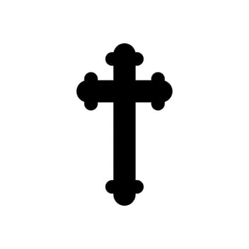 Christian Cross Icons on White Background Vector illustration. Cross symbol of crucifixion and faith.