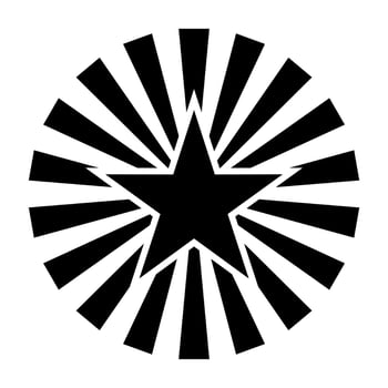 star with gemetric symbol isolated on white background vector