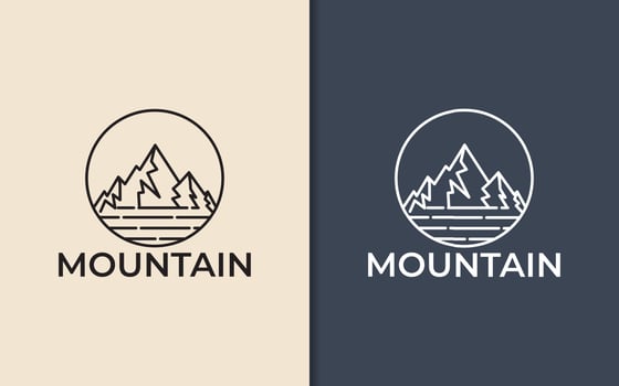 Abstract Mountain Line Art Minimalist Logo vector