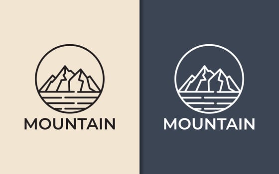 Abstract Mountain Line Art Minimalist Logo vector