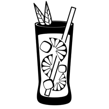 Healthy cocktail drink. vector