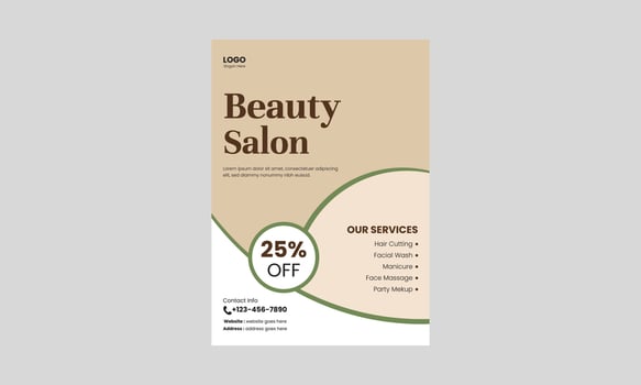 Spa, beauty, and massage flyer design template. Beauty spa hair salon print ready flyer template design. leaflet,  a4 size, flyer, cover, poster, brochure design vector