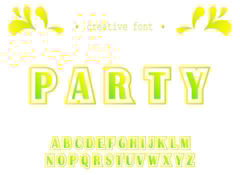 Creative font vector template, isolated graphic abc set, typography symbol collection, text letter design element. Abstract alphabet typescript green sign. Simmer spring season letters.