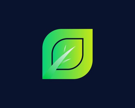 letter D with leaf logo design vector