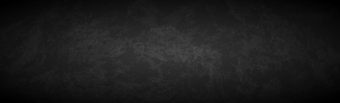 Black panoramic abstract textured dark grunge background - Vector