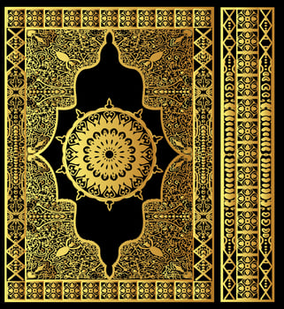 islamic Quran book cover design that means the holy quran Premium  free Vector