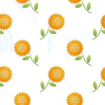 sunflower seamless pattern with nature theme vector