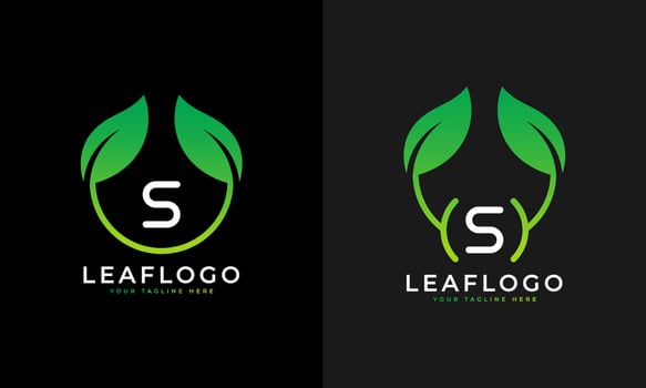 Nature Green Leaf Letter S Logo Design. monogram logo. Green Leaves Alphabet Icon. Usable for Business, Science, Healthcare, Medical and Nature Logos.Flat Vector Logo Design Template Element. Eps10