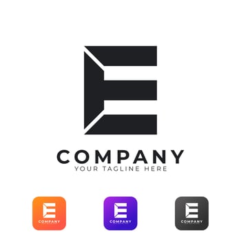 Creative Abstract Initial Letter E Logo Modern and Elegant. Black Geometric Shape Arrow Style. Usable for Business and Branding Logos. Flat Vector Logo Design Ideas Template Element. Eps10 Vector