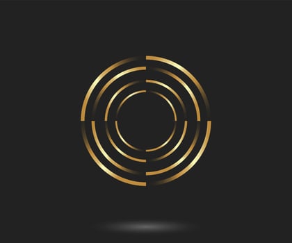 Golden line circle vector