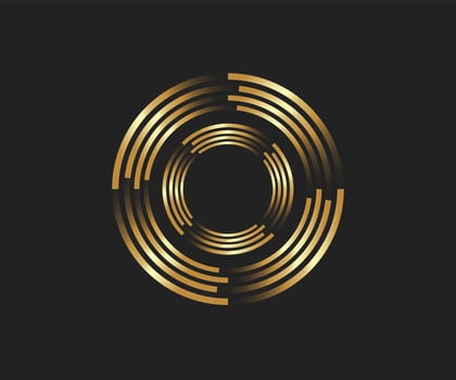 Golden line circle vector