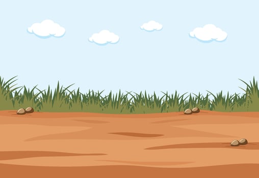 Low point of view in nature landscape vector