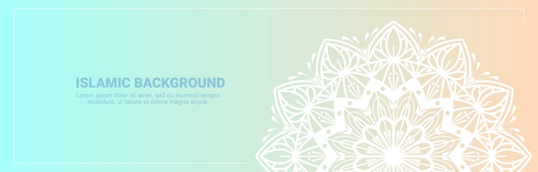 islamic background vector graphics with arabic mandala ethnic elements for eid, ramadan kareem, muharram or eid mubarak banners
