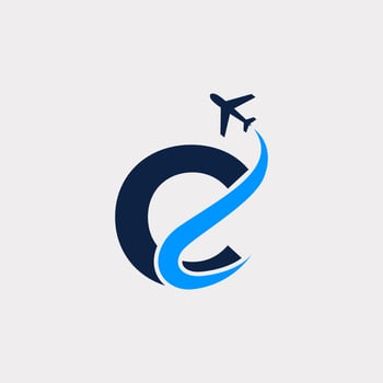 Creative Initial Letter C Air Travel Logo Design Template. Eps10 Vector