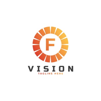 vision Initial Letter F Logo Design Template Element vector