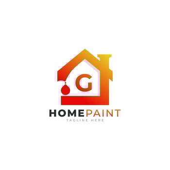 Initial Letter G Home Paint Real Estate Logo Design Inspiration vector