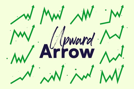 Upward arrow showing data and trends for growth increasing business. vector