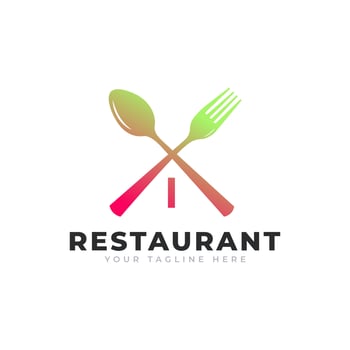 Restaurant Logo. Initial Letter I with Spoon Fork for Restaurant Logo Icon Design Template vector