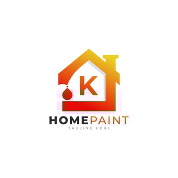 Initial Letter K Home Paint Real Estate Logo Design Inspiration vector