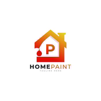Initial Letter P Home Paint Real Estate Logo Design Inspiration vector