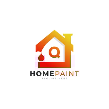 Initial Letter Q Home Paint Real Estate Logo Design Inspiration vector
