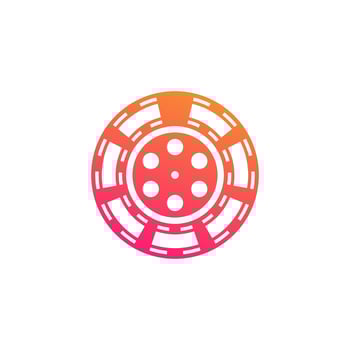 Initial Letter O with Reel Stripes Filmstrip for Film Movie Cinema Production Studio Logo Inspiration vector
