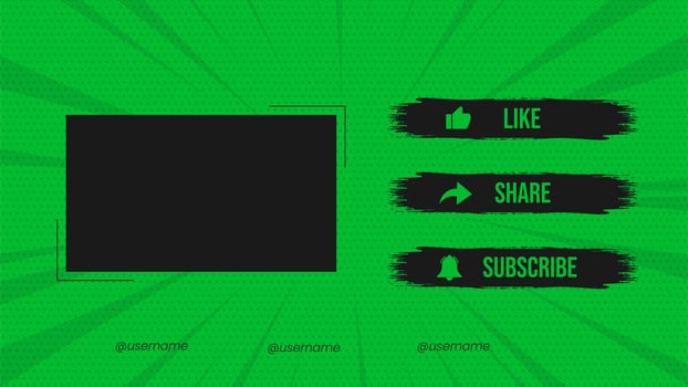 Social Media Video End Screen Template vector