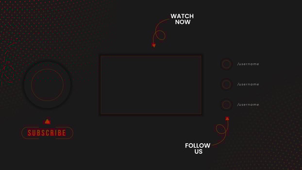 Social Media Video End Screen Template vector