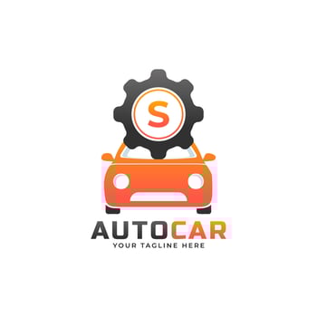 Letter S with Car Maintenance Vector. Concept Automotive Logo Design of Sports Vehicle. vector