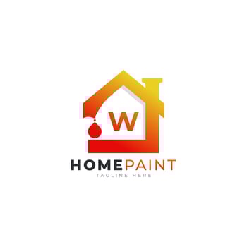 Initial Letter W Home Paint Real Estate Logo Design Inspiration vector