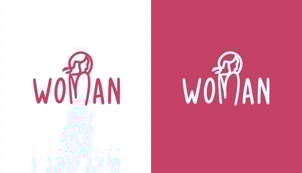 woman monoline doodle logo, vintage logo for brand vector
