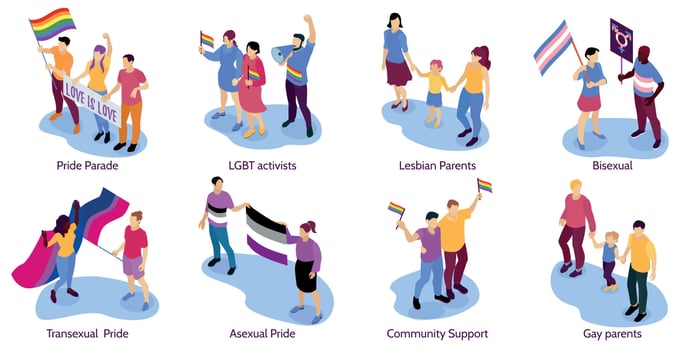 LGBT Isometric Concept vector