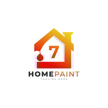 Number 7 Home Paint Real Estate Logo Design Inspiration vector