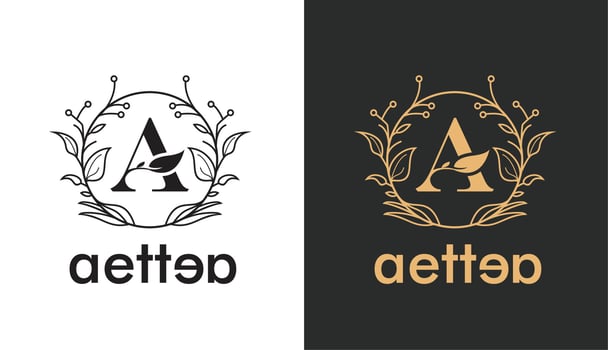 luxury letter A logo with floral elements, design inspiration vector template for logo boutique and clothing brand