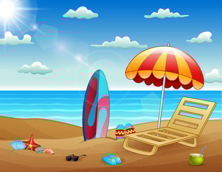 Illustration of Summer beach background vector