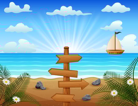 Summer holiday on tropical beach vector