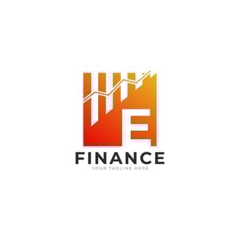 Initial Letter E Chart Bar Finance Logo Design Inspiration vector