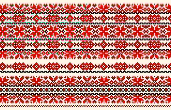 Ukrainian Folk Embroidery. Traditional Red and Black Patterns. Vector. vector