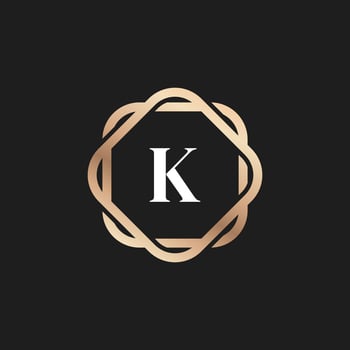 Initial Letter K Logo Icon with Pattern Vector Element