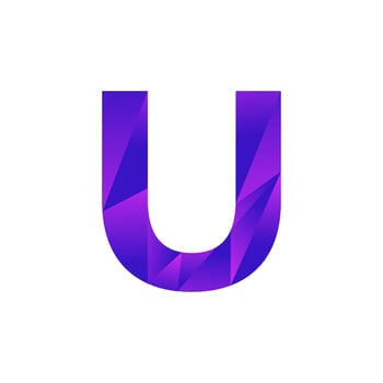 Initial Letter U Low Poly Overlay Logo Design Template. Vector EPS 10
