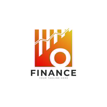 Initial Letter O Chart Bar Finance Logo Design Inspiration vector