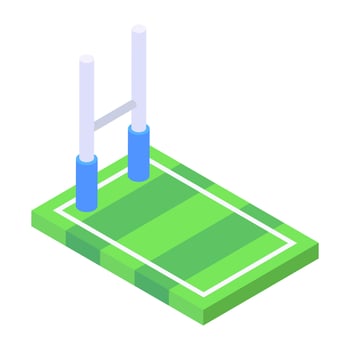 American football goal, goalpost icon of isometric style vector